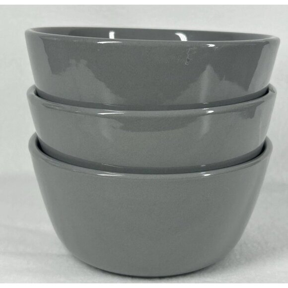 3 Project 62 Stoneware Bowls Gray Avesta Set of 3 Fruit Dessert 4" x 2" - Picture 2 of 3